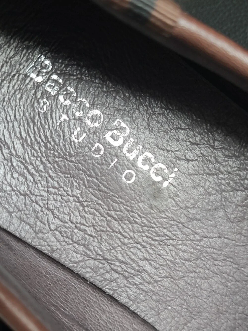 Bacco Bucci Brown Leather Driver Loafers with Contrast Stitching